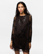 PIECES Kjole Evita LS - Wren/ Black Sequins