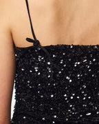 PIECES Paljettopp Kammy Strap Lace - Black/ Black Sequins