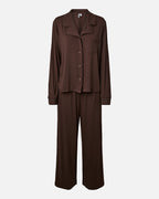 PIECES Pysj Celine LS Nightwear Set - Hot Fudge