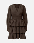 PIECES Kjole Monika LS Short - Hot Fudge