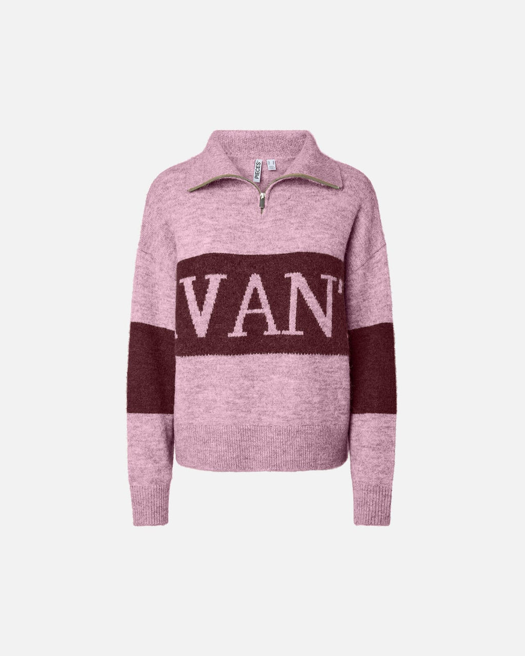 PIECES Strikkegenser Allie LS Half Zip - Roseate Spoonbill/ Tawny Port