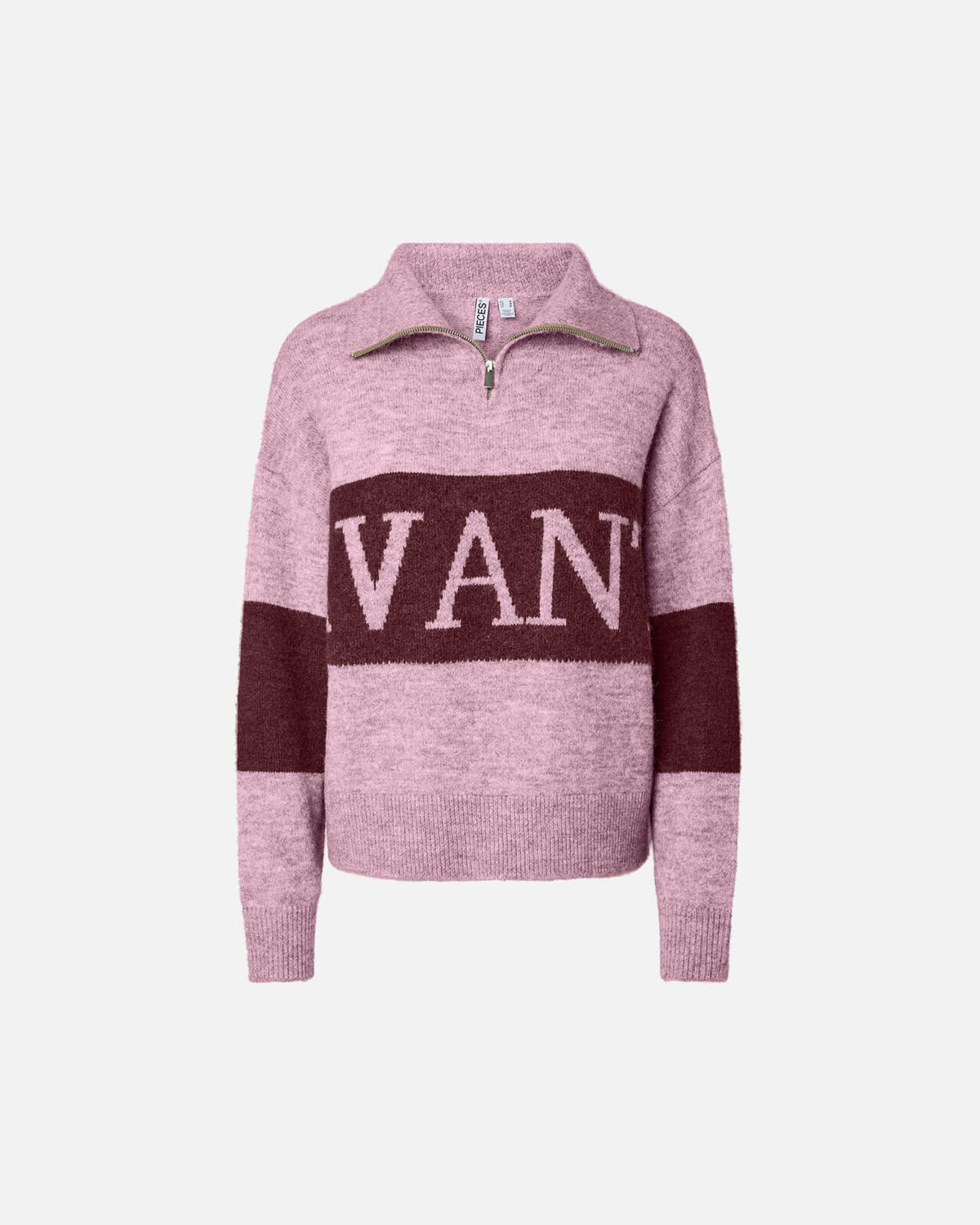 PIECES Strikkegenser Allie LS Half Zip - Roseate Spoonbill/ Tawny Port