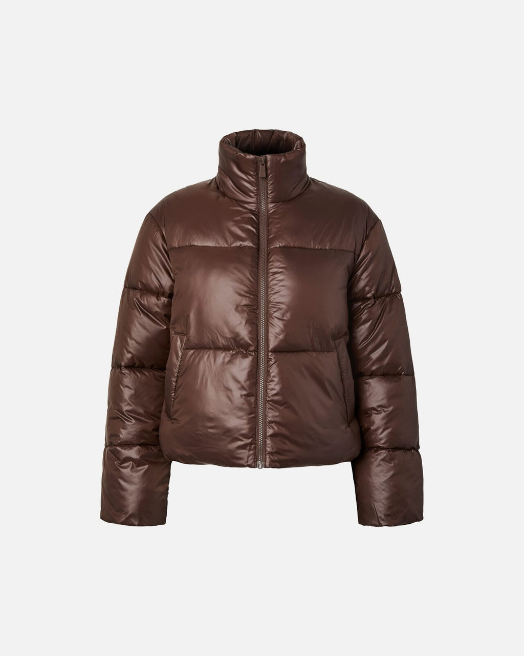 PIECES Boblejakke Camilia Short Puffer Jacket - Hot Fudge
