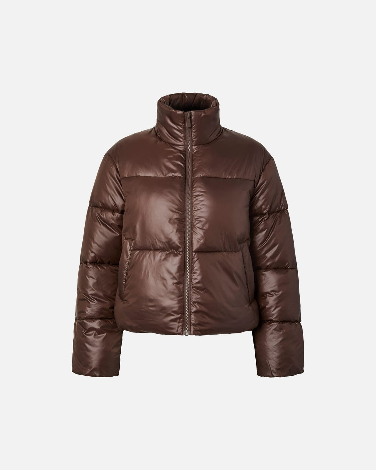 PIECES Boblejakke Camilia Short Puffer Jacket - Hot Fudge