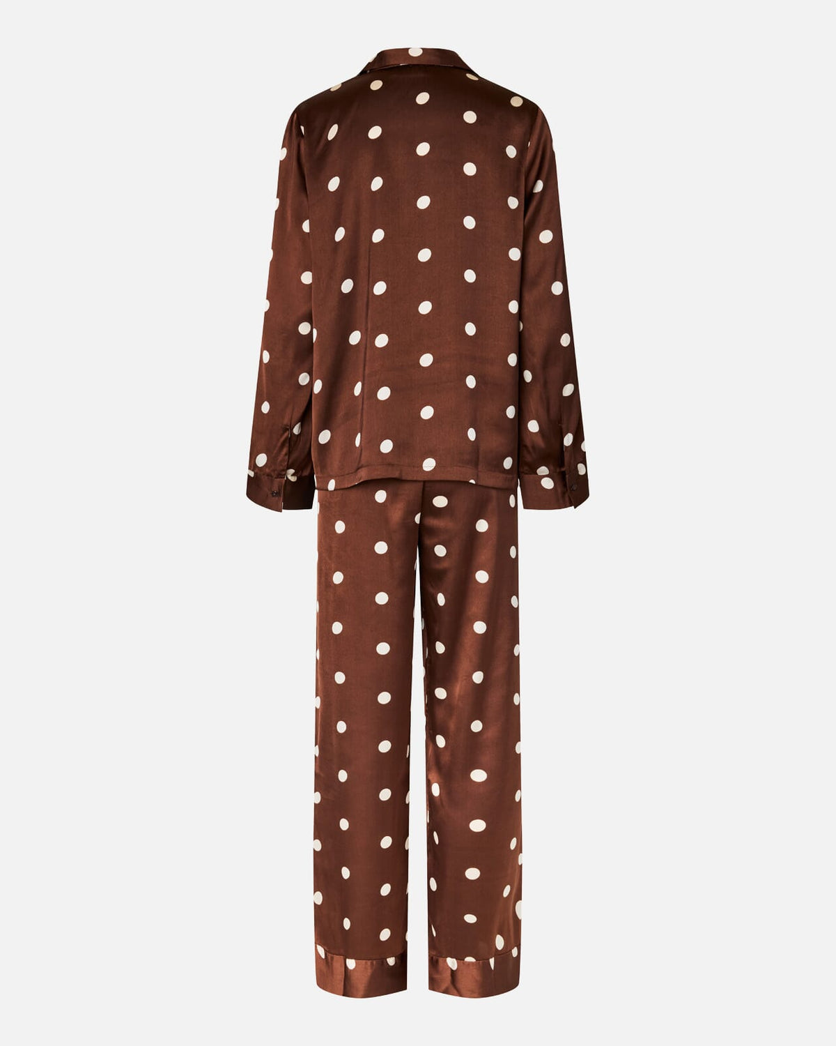 PIECES Pysj Jytte Satin Night Set - Chicory Coffee/ Cloud dancer Dot