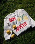 PIECES Strikkegenser Bikka - Cloud Dancer/ Lemon Artwork