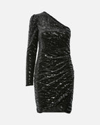 PIECES Paljettkjole Mable One Shoulder - Black