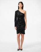 PIECES Paljettkjole Mable One Shoulder - Black