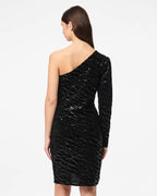 PIECES Paljettkjole Mable One Shoulder - Black