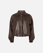 PIECES Jakke Lara Padded Coated Bomber - Hot Fudge