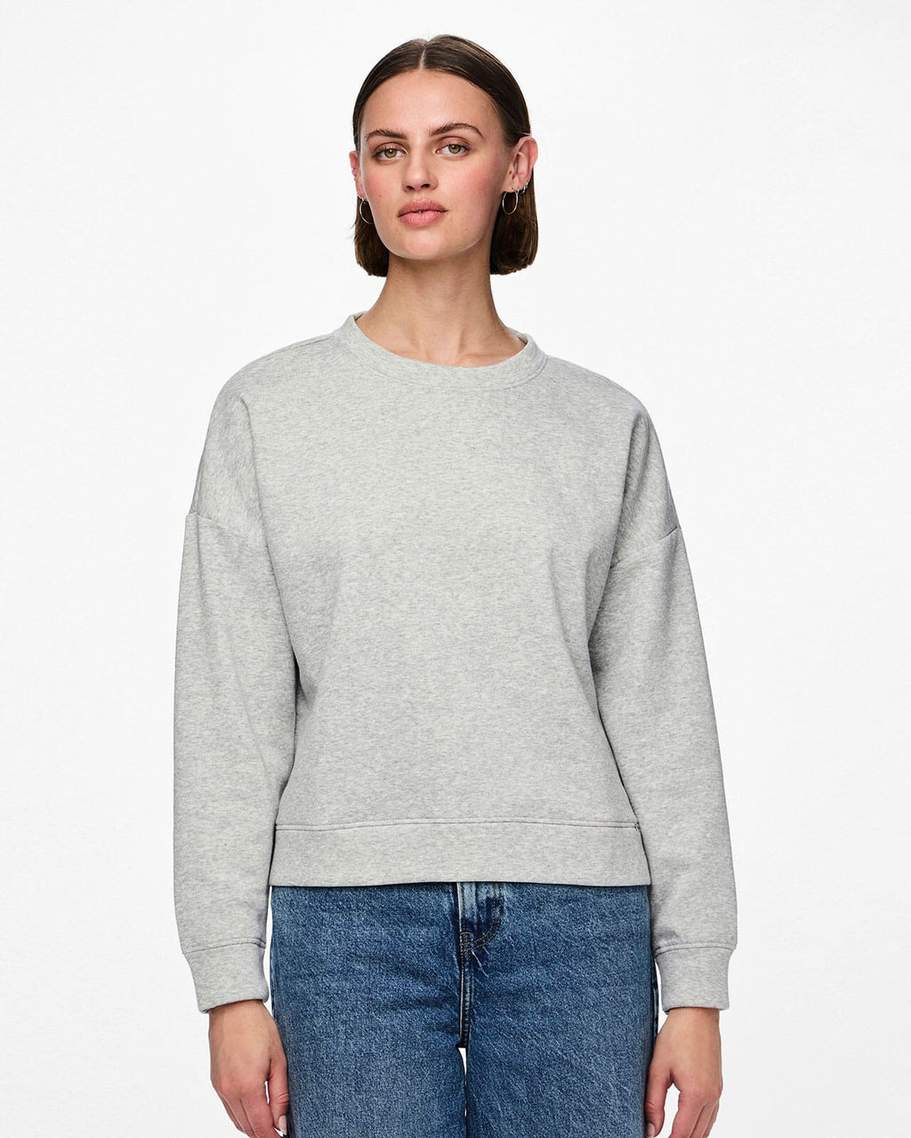 PIECES Collegegenser Chilli LS Sweat - Light Grey Melange