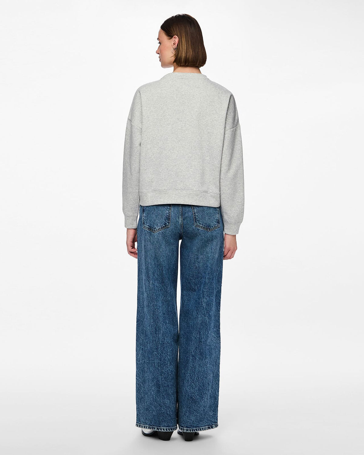 PIECES Collegegenser Chilli LS Sweat - Light Grey Melange