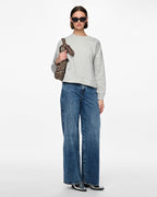 PIECES Collegegenser Chilli LS Sweat - Light Grey Melange