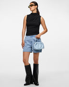 PIECES Topp Madison SL Draped - Black