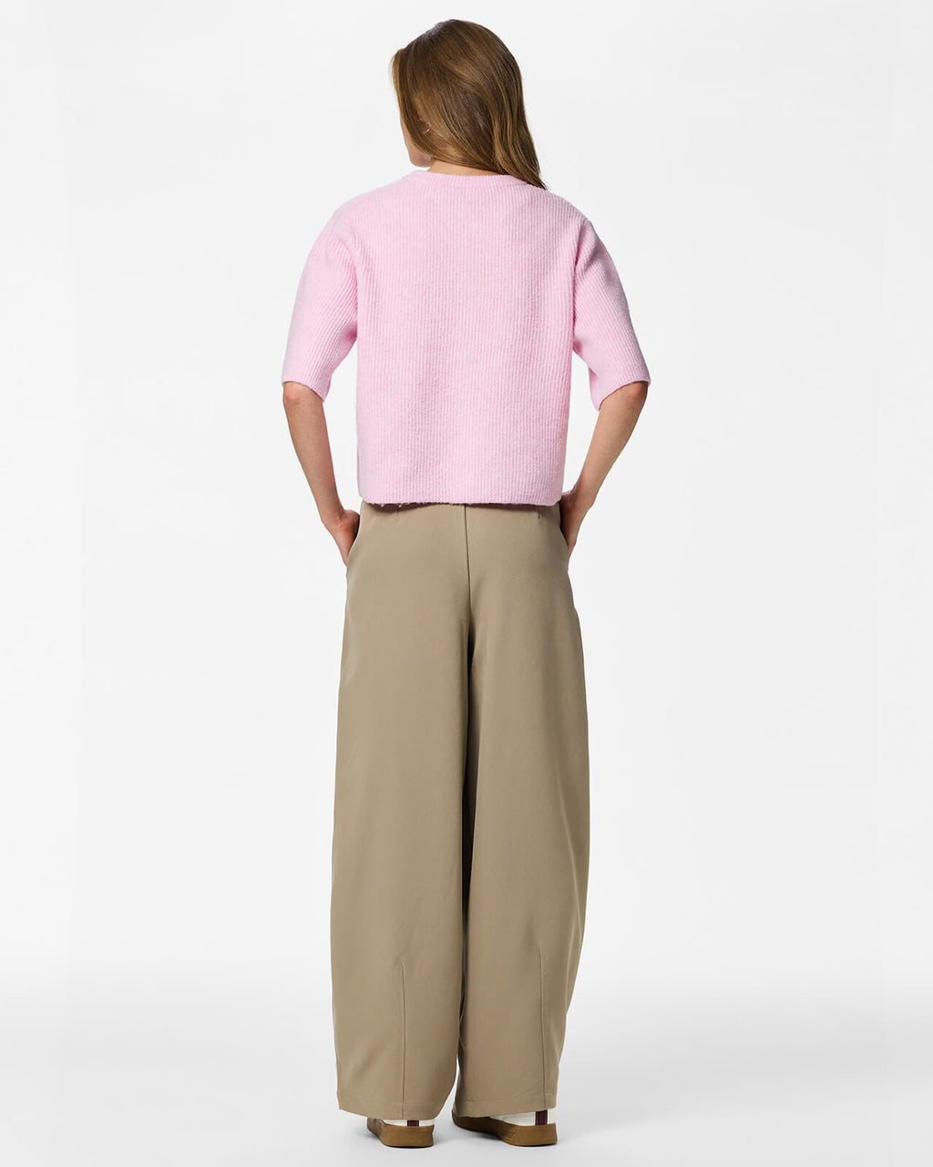 PIECES Cardigan Silly SS O-Neck Knit - Roseate Spoonbill/ Melange
