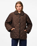 PIECES Jakke Emily Short Quilted Jacket -  Hot Fudge/ Black B.