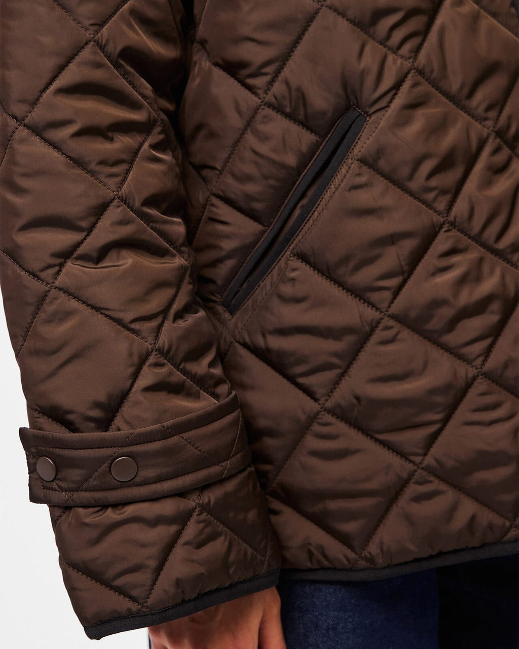 PIECES Jakke Emily Short Quilted Jacket -  Hot Fudge/ Black B.
