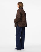 PIECES Jakke Emily Short Quilted Jacket -  Hot Fudge/ Black B.