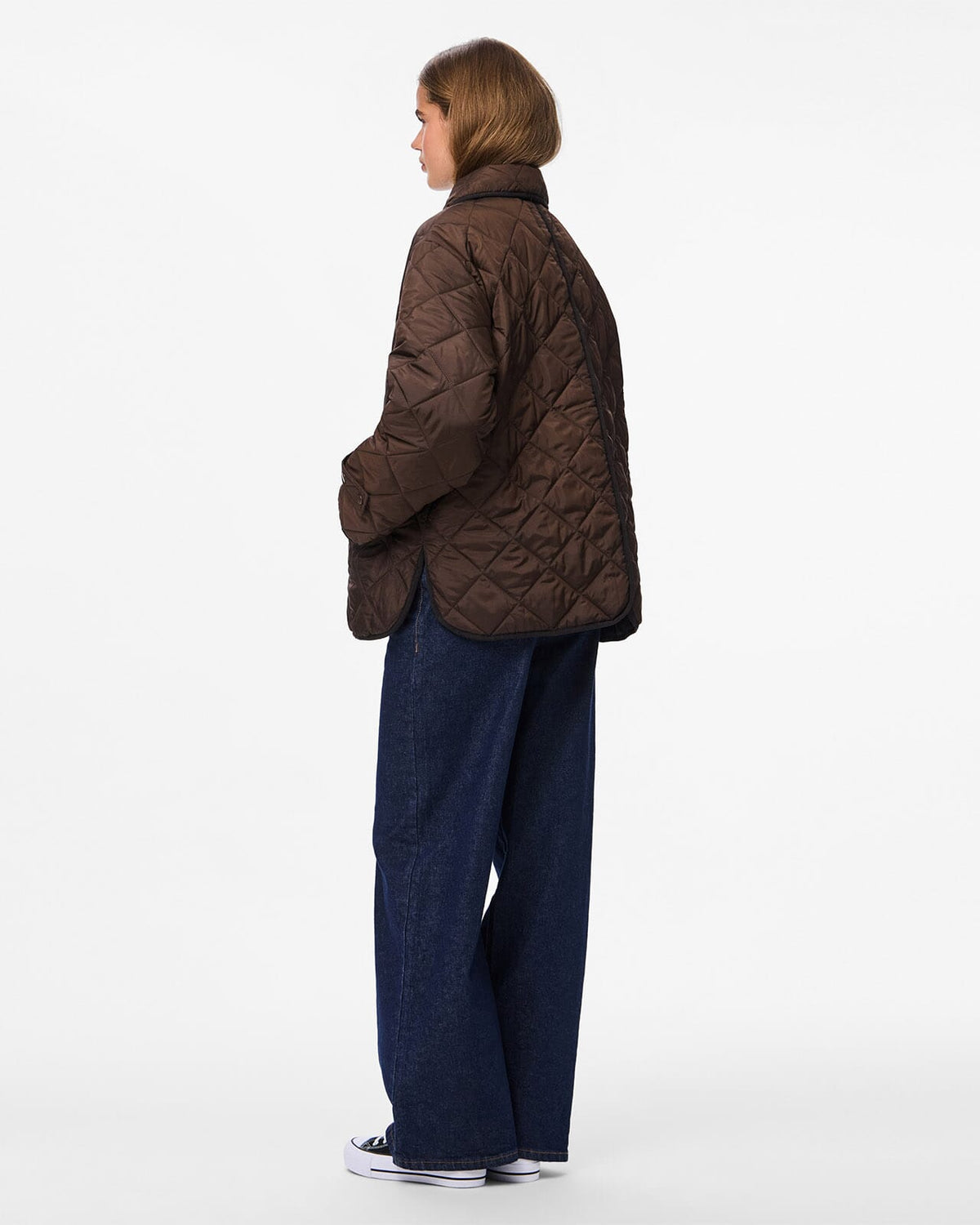 PIECES Jakke Emily Short Quilted Jacket -  Hot Fudge/ Black B.