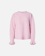 PIECES Strikkegenser Sally LS Frill Cuff Knit - Roseate Spoonbill/ Melange