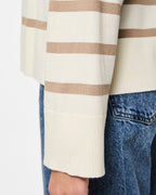 PIECES Genser Sia LS Knit - White/ Silver Mink