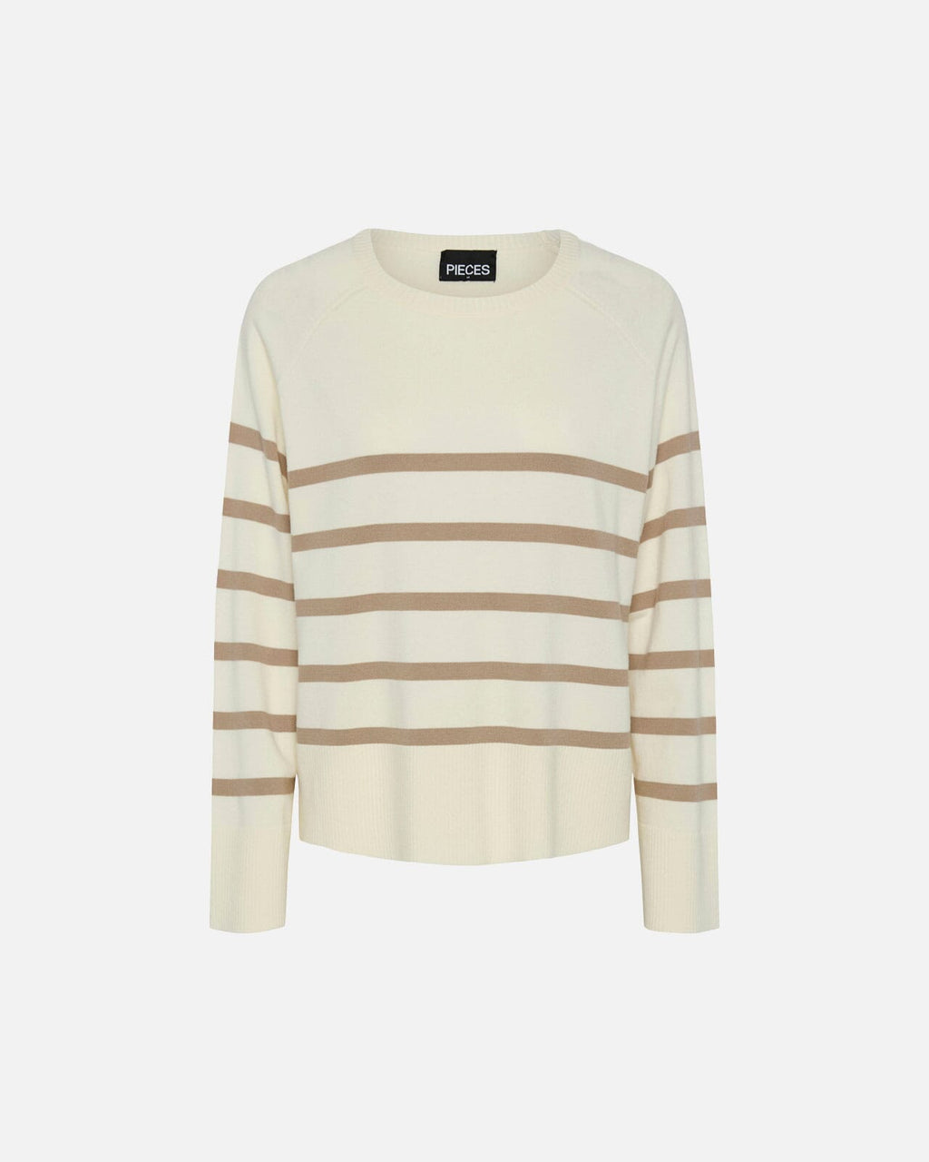 PIECES Genser Sia LS Knit - White/ Silver Mink