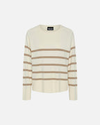 PIECES Genser Sia LS Knit - White/ Silver Mink