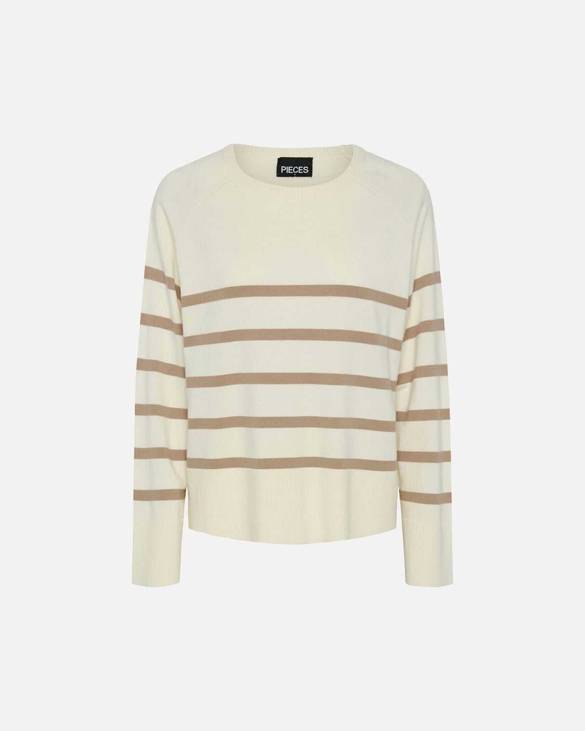 PIECES Genser Sia LS Knit - White/ Silver Mink