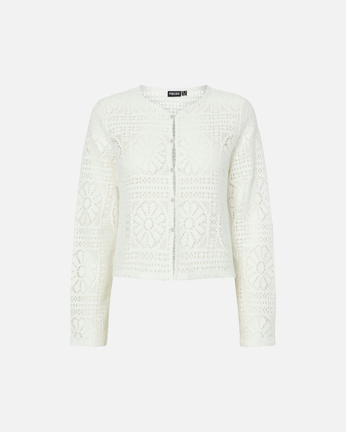 PIECES Heklet Cardigan Bonnie LS - Cloud Dancer