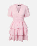 PIECES Kjole Monika SS Short - Bleached Mauve