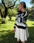 PIECES Strikket Cardigan Ada LS O-neck Knit - Hot Fudge/ Cashmere Blue/ Birch