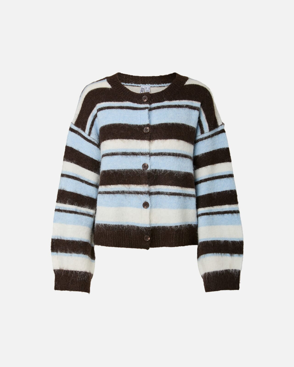 PIECES Strikket Cardigan Ada LS O-neck Knit - Hot Fudge/ Cashmere Blue/ Birch