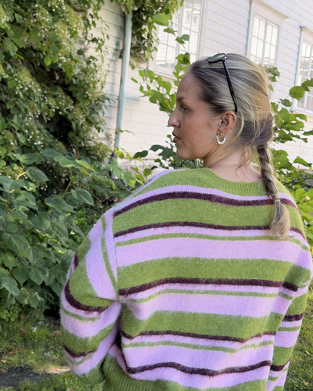 PIECES Strikket Cardigan Ada LS O-neck Knit - Woodbine/ Roseate Spoonbill/ Tawny Port