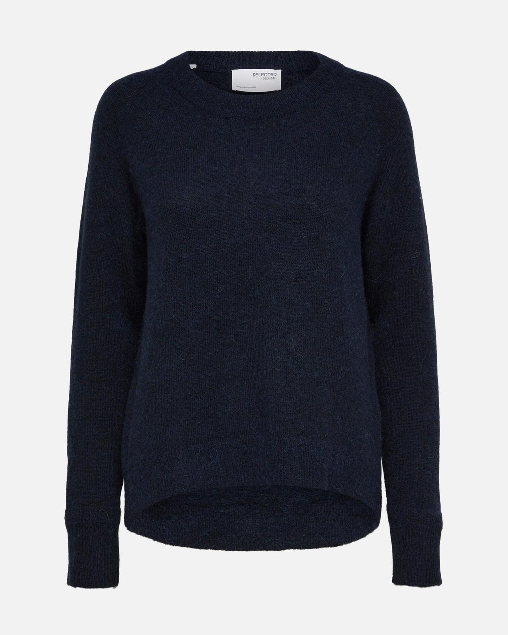 Selected Femme Ullgenser Lulu LS Knit - Dark Sapphire/ Melange