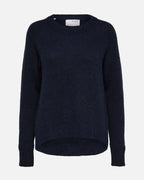 Selected Femme Ullgenser Lulu LS Knit - Dark Sapphire/ Melange