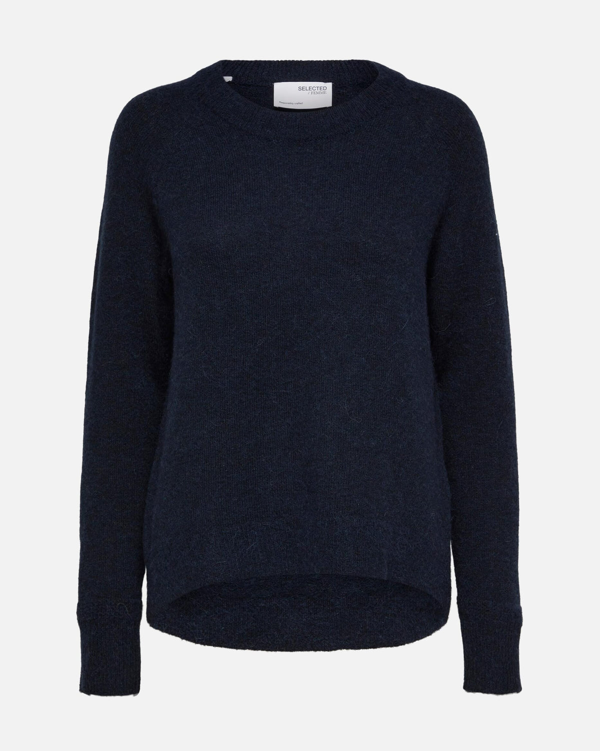 Selected Femme Ullgenser Lulu LS Knit - Dark Sapphire/ Melange