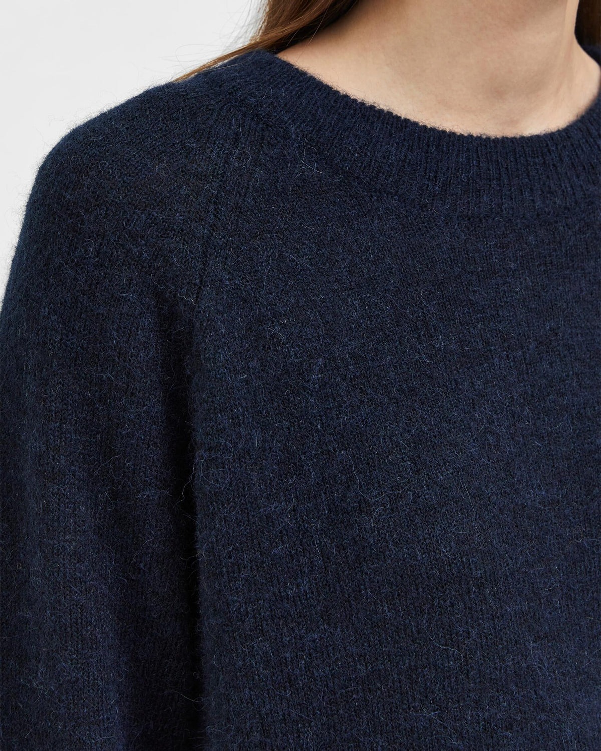 Selected Femme Ullgenser Lulu LS Knit - Dark Sapphire/ Melange