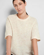 SELECTED FEMME Strikket Topp Maline Liliana 2/4 Knit O-neck  - Birch Melange