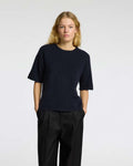 SELECTED FEMME Strikket Topp Maline Liliana 2/4 Knit O-neck  - Dark Sapphire/ Melange