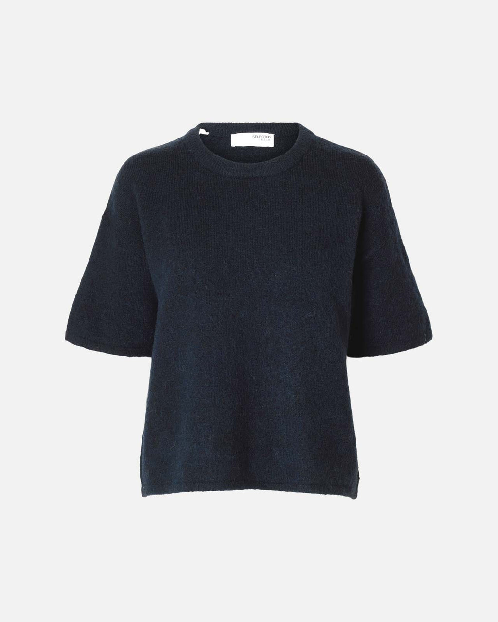 SELECTED FEMME Strikket Topp Maline Liliana 2/4 Knit O-neck  - Dark Sapphire/ Melange