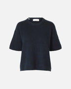 SELECTED FEMME Strikket Topp Maline Liliana 2/4 Knit O-neck  - Dark Sapphire/ Melange