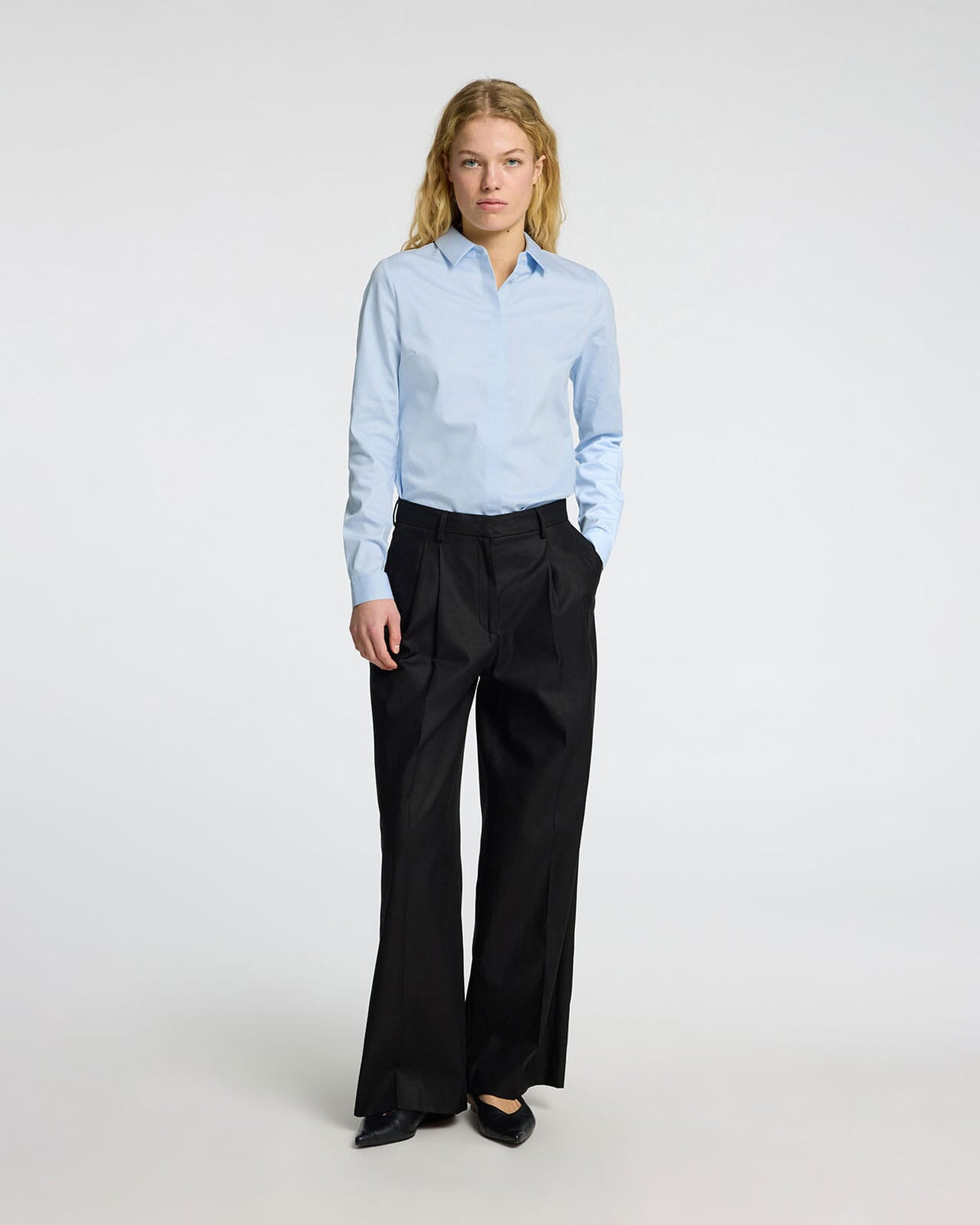 SELECTED FEMME Skjorte Romie LS Fitted - Light Blue