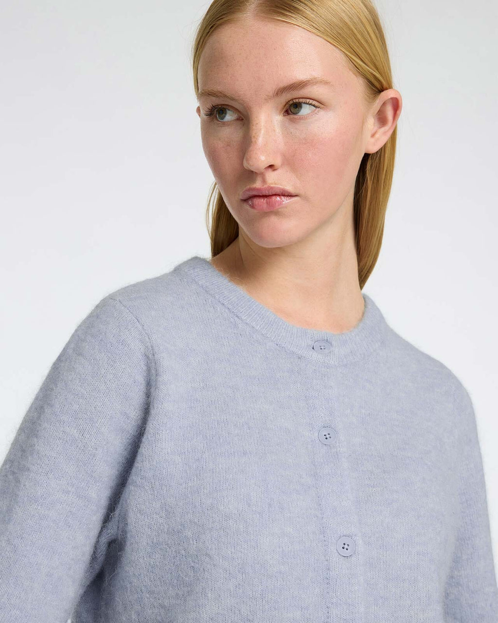 SELECTED FEMME Cardigan Lulu 2/4 Ullmiks Knit - Cashmere Blue Melange