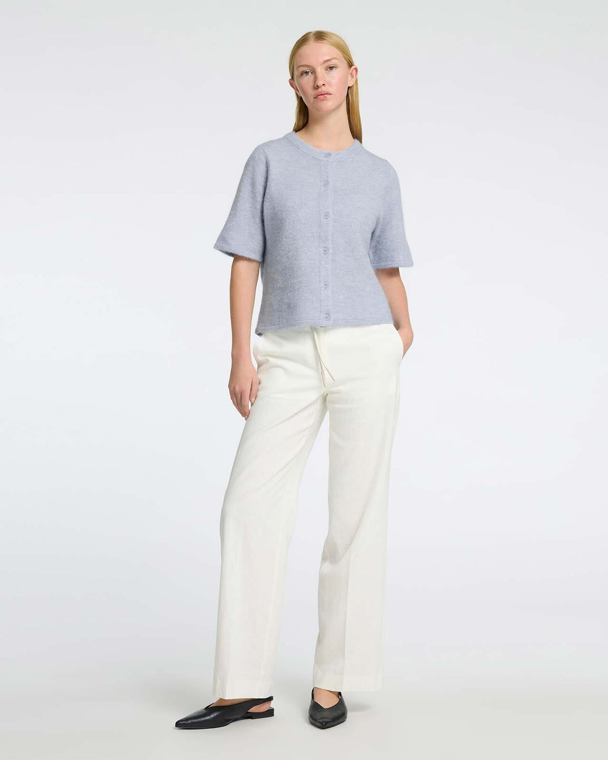 SELECTED FEMME Cardigan Lulu 2/4 Ullmiks Knit - Cashmere Blue Melange