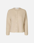 SELECTED FEMME Cardigan Sia Ras Ullmiks LS Knit O-neck - Birch/ Melange