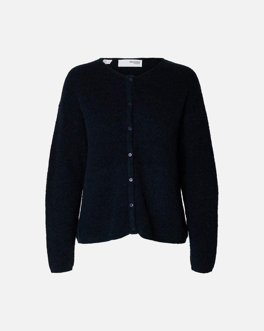 SELECTED FEMME Cardigan Sia Ras Ullmiks LS Knit O-neck - Dark Sapphire/ Melange