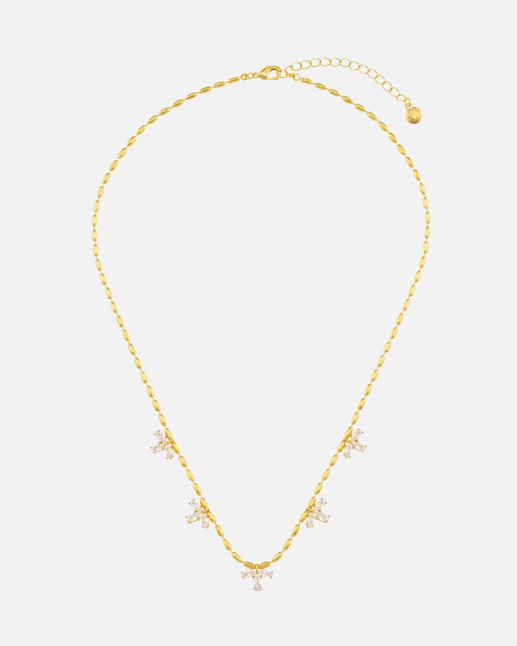 ORELIA Kjede Crystal Marquise Drop - Pale Gold