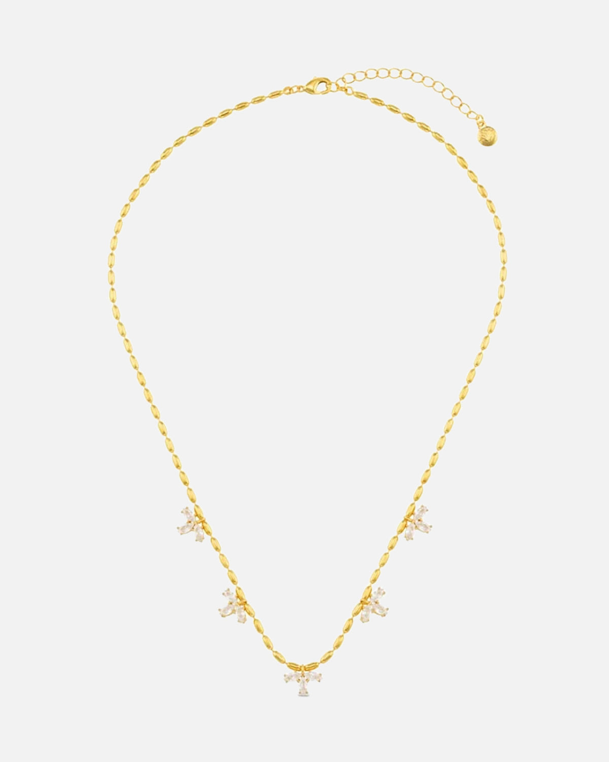 ORELIA Kjede Crystal Marquise Drop - Pale Gold