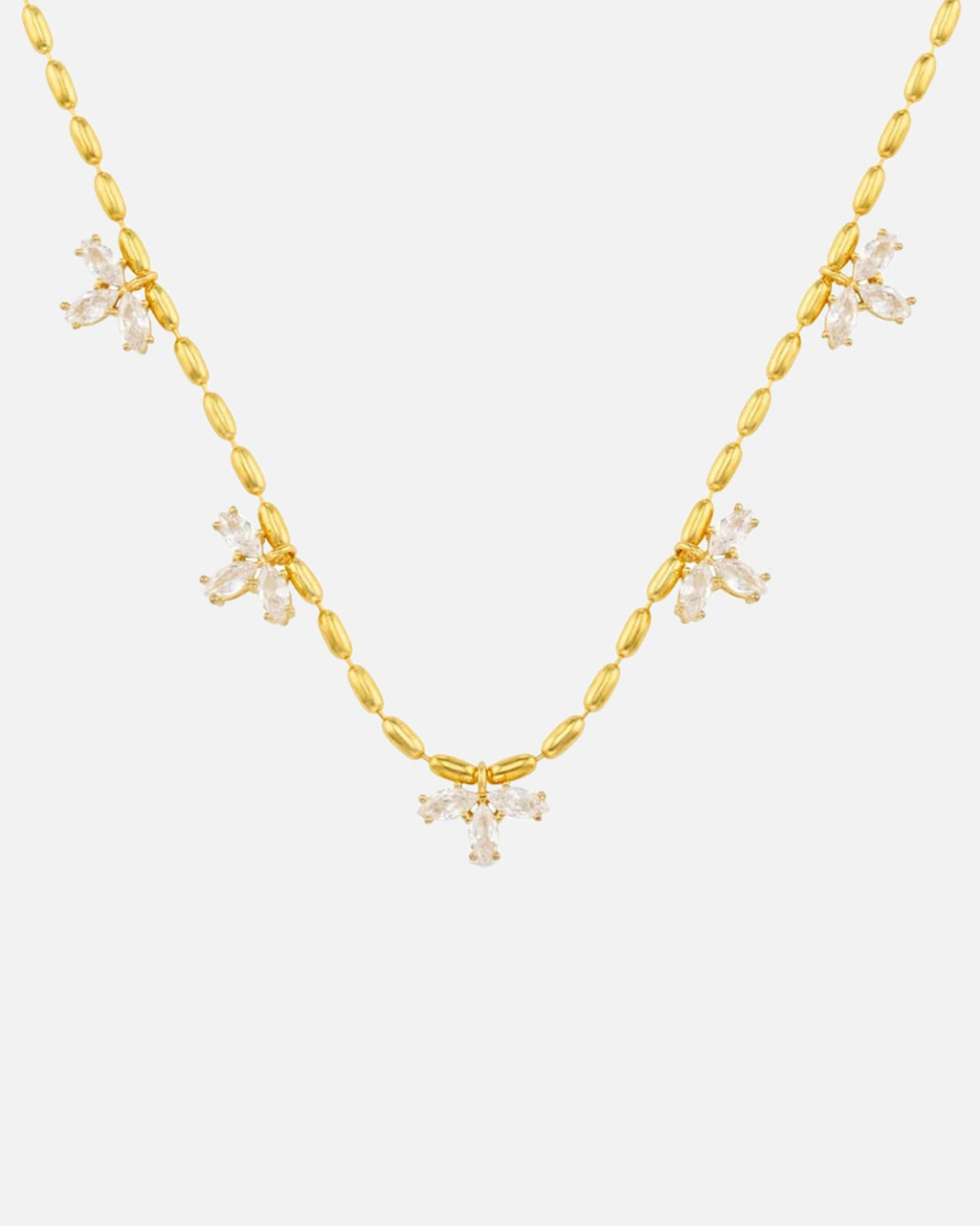 ORELIA Kjede Crystal Marquise Drop - Pale Gold