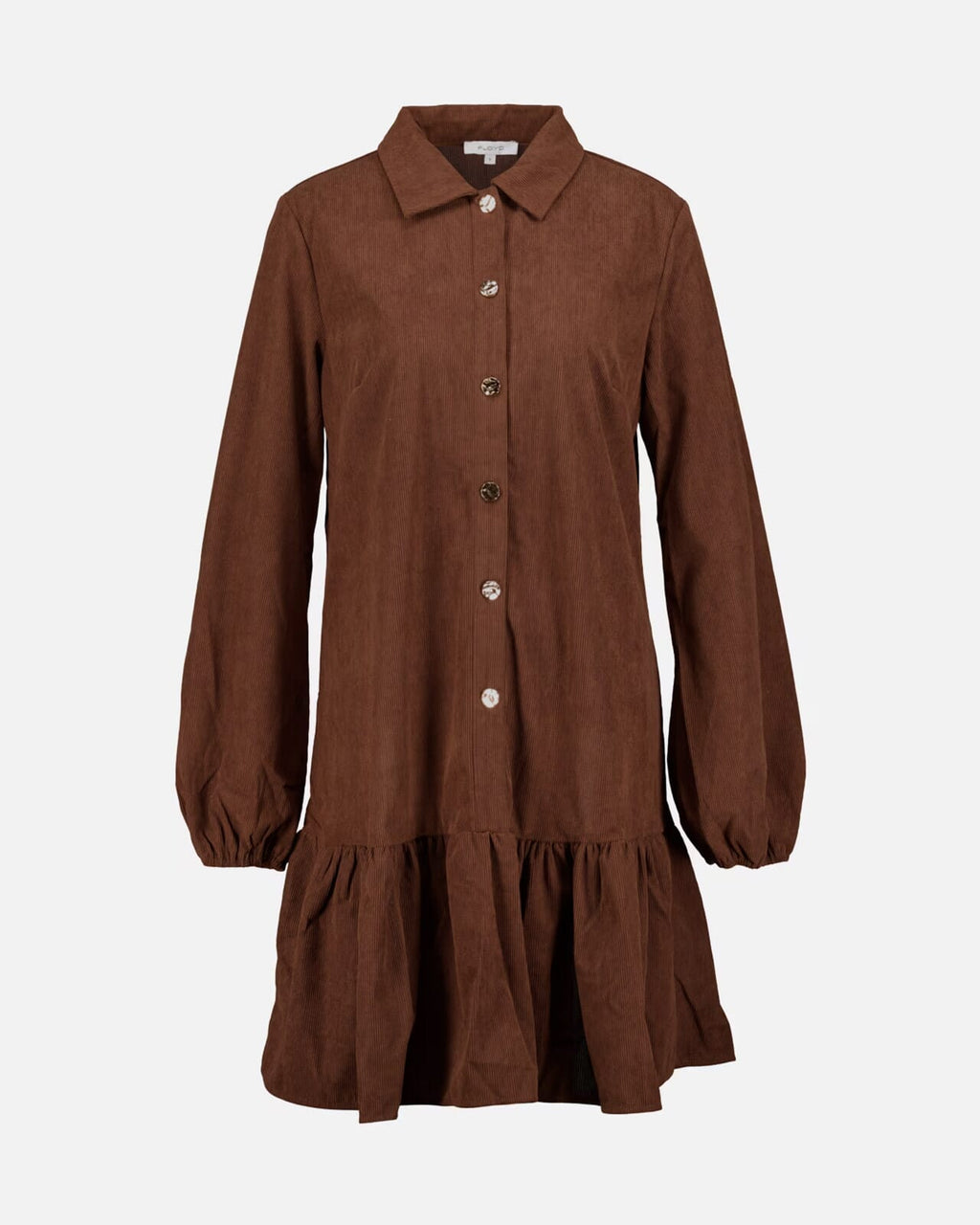 FLOYD Skjortekjole Agnete Cord - Dark Caramel